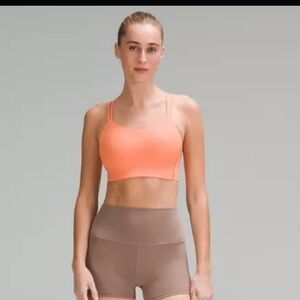 Lululemon Like a Cloud Ribbed Longline Bra *Light Support, B/C Cup orange size 8